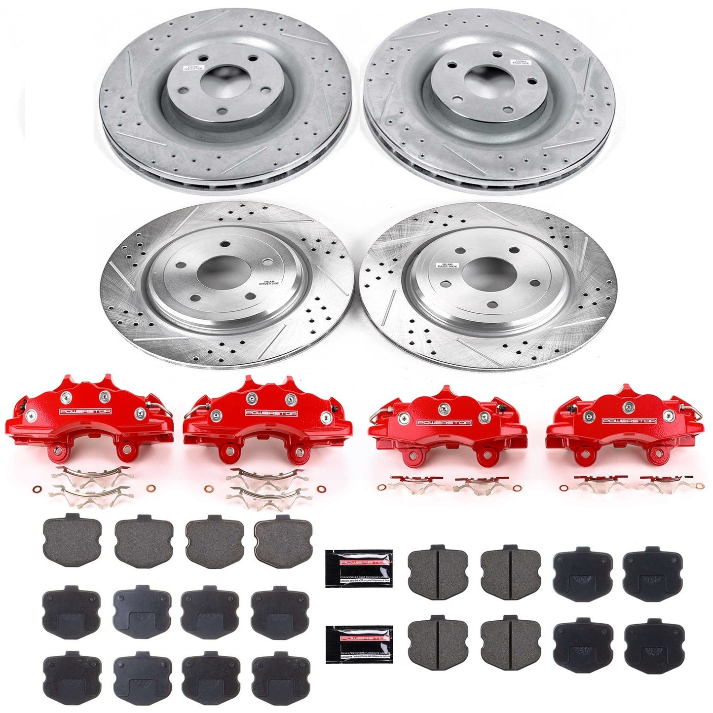PowerStop Front & Rear Z23 Evolution Sport Brake Kit w/ Calipers | Chevrolet Corvette (2006–2013) (KC1445)