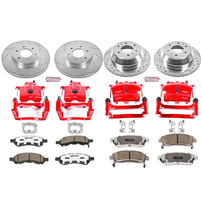 PowerStop Front & Rear Z26 Street Kit w/ Calipers | Chevrolet Trailblazer (2006–2009) (KC1454-26)