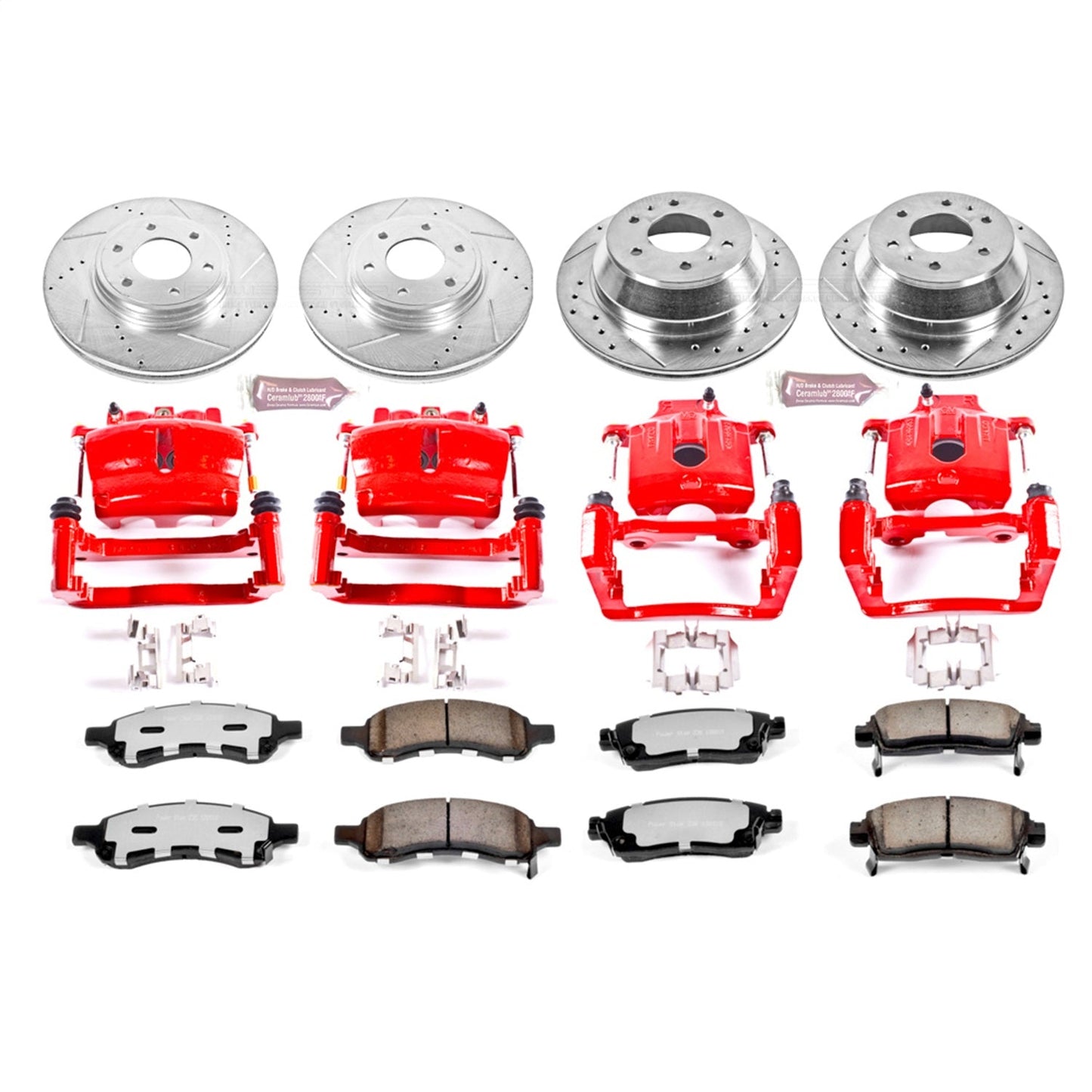 PowerStop Front & Rear Z36 Truck & Tow Kit w/ Calipers | Chevrolet Trailblazer (2006–2009) (KC1454-36)