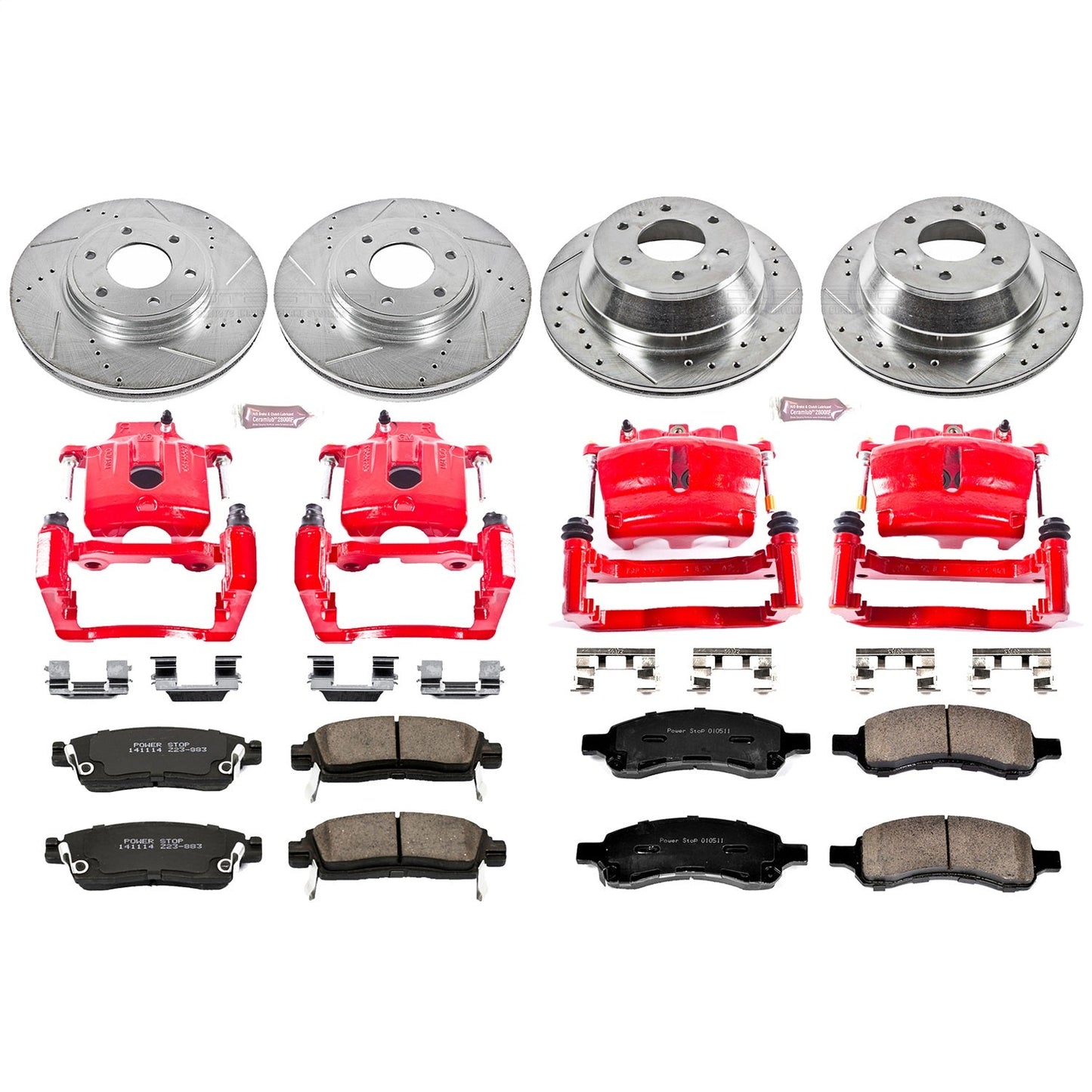 PowerStop Front & Rear Z23 Evolution Sport Brake Kit w/ Calipers | Chevrolet Trailblazer (2006–2009) (KC1454)