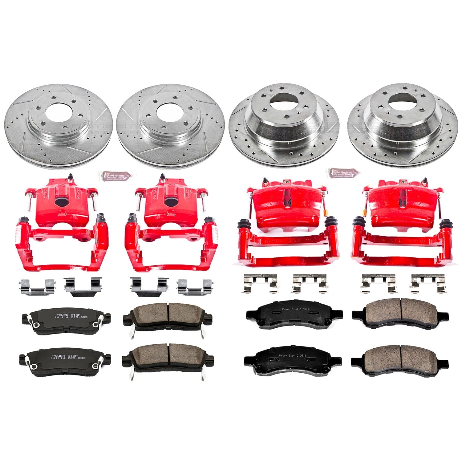 PowerStop Front & Rear Z23 Evolution Sport Brake Kit w/ Calipers | Chevrolet Trailblazer (2006–2009) (KC1454)
