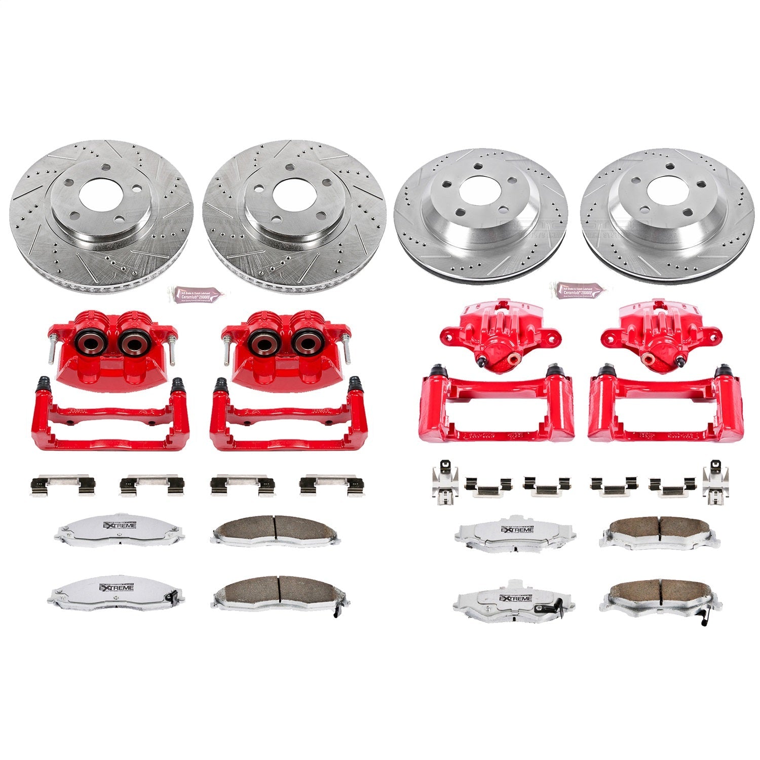 PowerStop Front & Rear Z26 Street Warrior Brake Kit w/ Calipers | Chevrolet Camaro 1998–2002 (KC1548-26)
