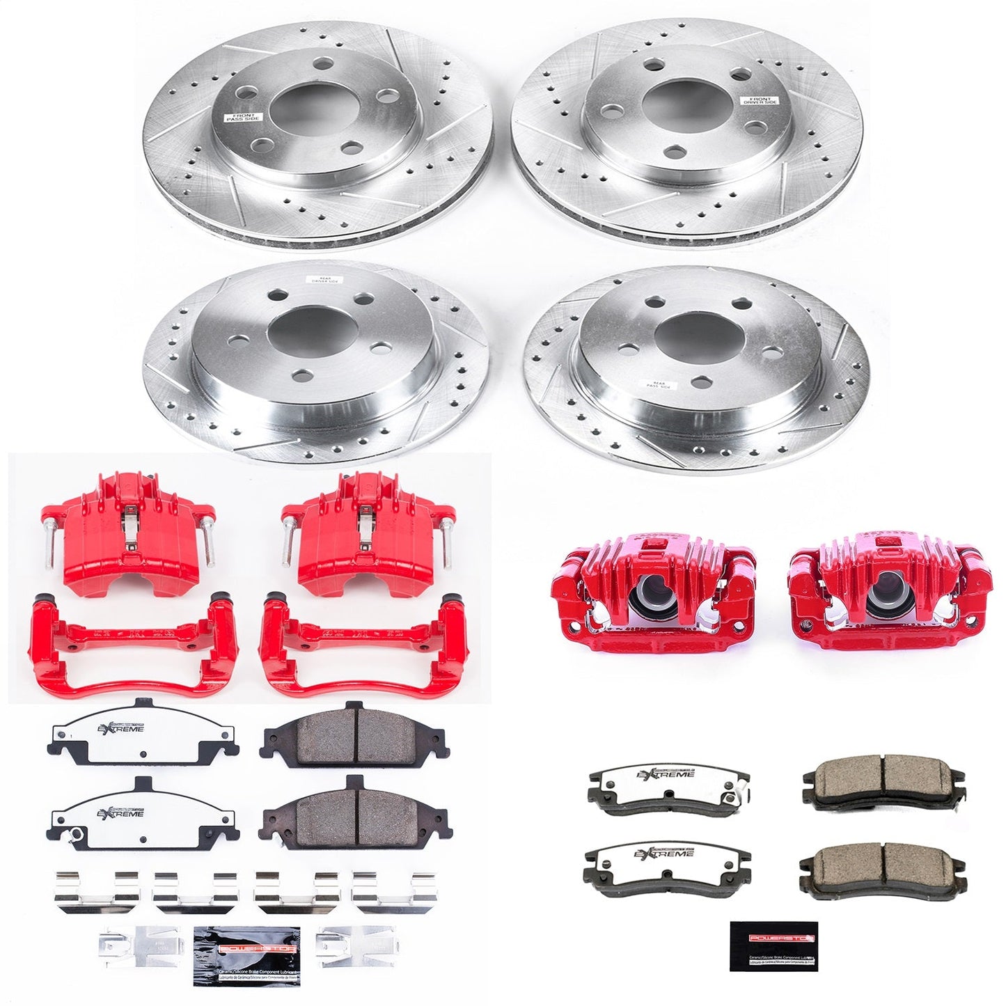 PowerStop Front & Rear Z26 Street Warrior Brake Kit w/ Calipers | Oldsmobile Alero (1999–2004) (KC1552-26)