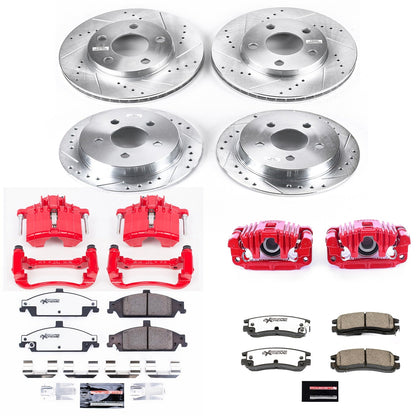 PowerStop Front & Rear Z26 Street Warrior Brake Kit w/ Calipers | Oldsmobile Alero (1999–2004) (KC1552-26)