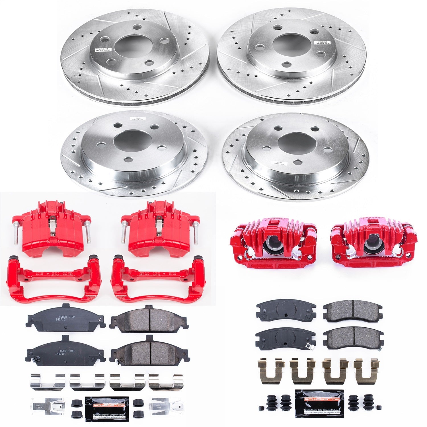 PowerStop Front & Rear Z23 Evolution Sport Brake Kit w/ Calipers | Oldsmobile Alero 1999–2004 (KC1552)