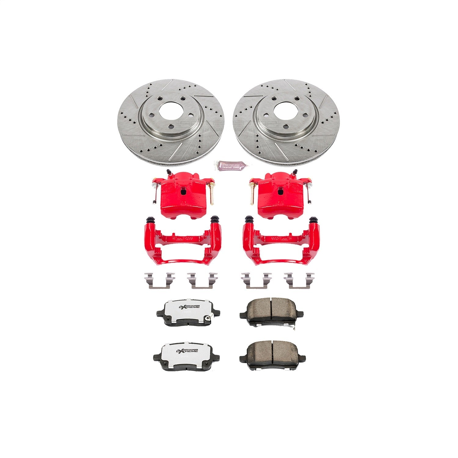 PowerStop Front Z26 Street Warrior Brake Kit w/ Calipers | Chevrolet Malibu (2004–2008) (KC1610A-26)