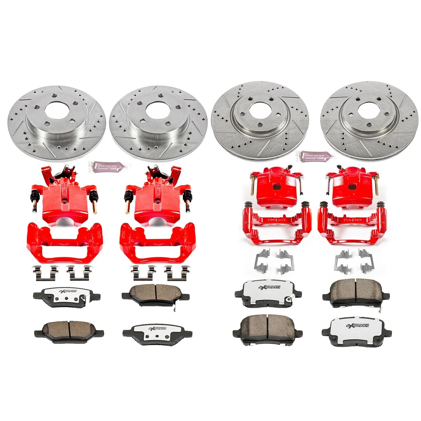 PowerStop Front & Rear Z26 Street Warrior Brake Kit w/ Calipers | Chevrolet Cobalt (2005–2006) (KC1612-26)