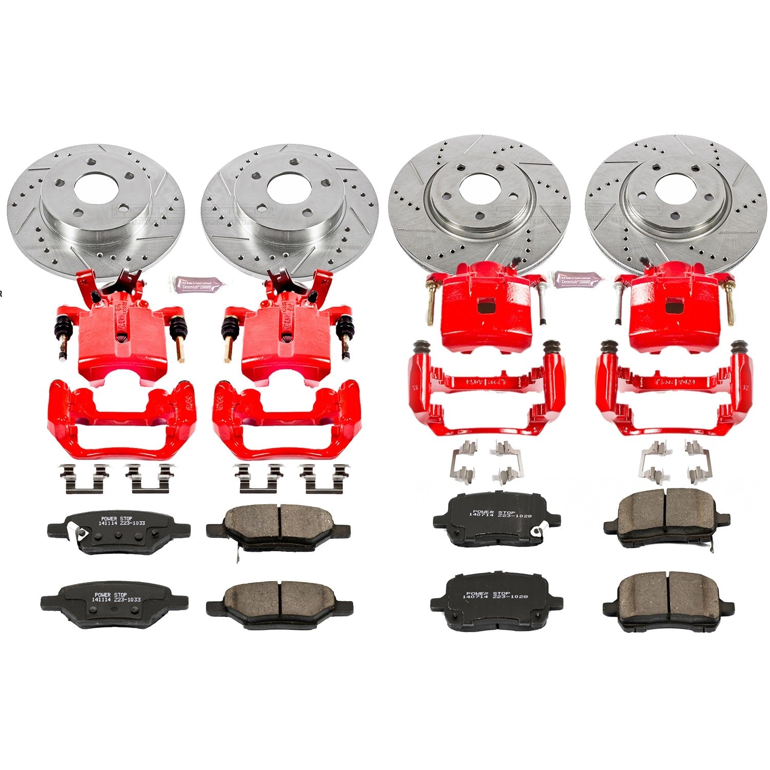 PowerStop Front & Rear Z23 Evolution Sport Brake Kit w/ Calipers | Chevrolet Cobalt (2005–2006) (KC1612)