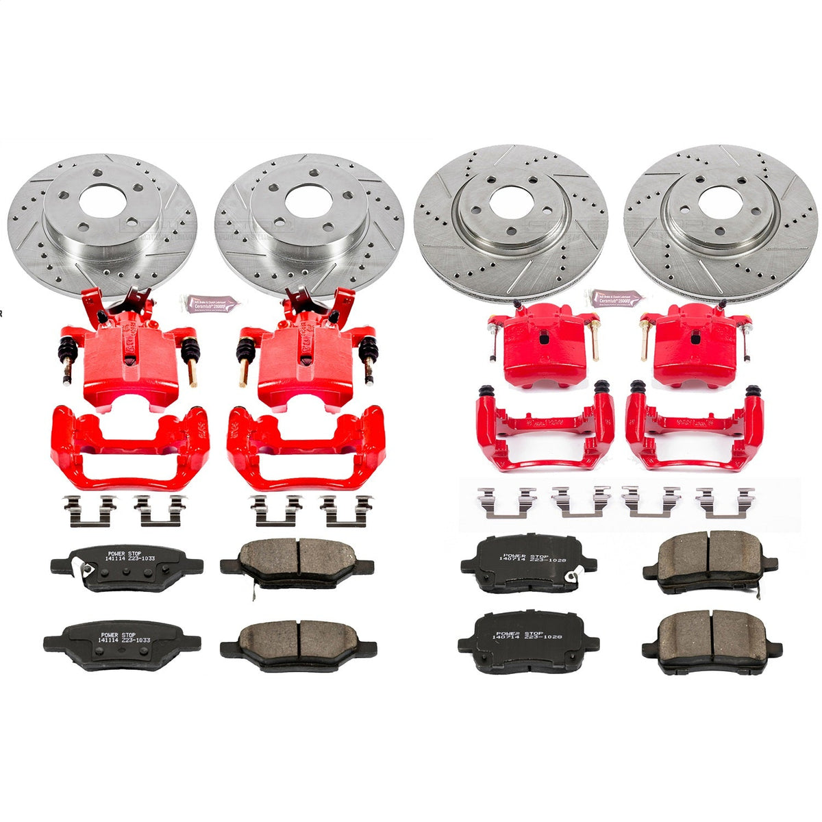 PowerStop Front & Rear Z23 Evolution Sport Brake Kit w/ Calipers | Chevrolet Malibu (2004–2008) (KC1612A)