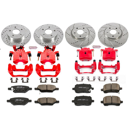 PowerStop Front & Rear Z23 Evolution Sport Brake Kit w/ Calipers | Chevrolet Malibu (2004–2008) (KC1612A)