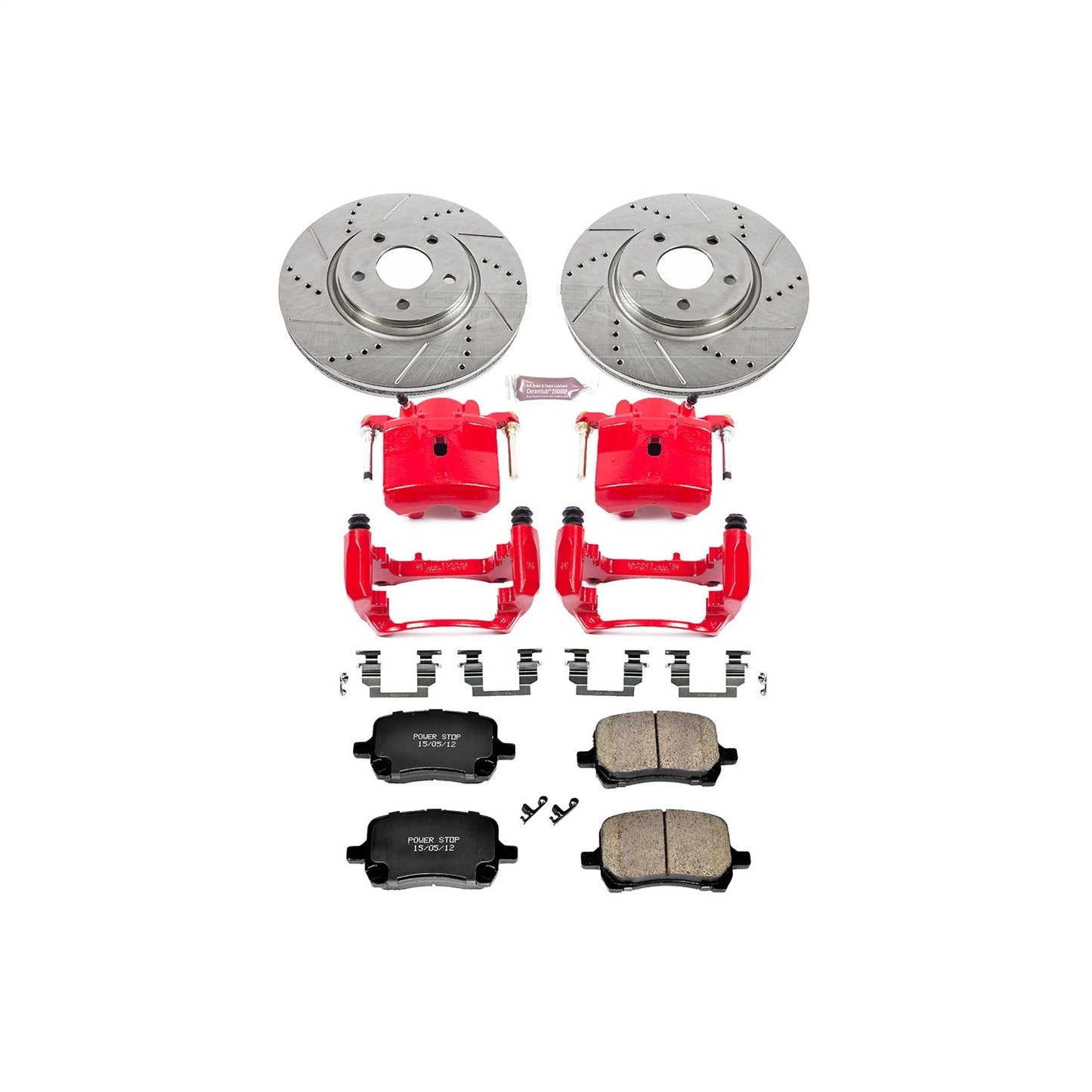 PowerStop Front Z23 Evolution Sport Brake Kit w/ Calipers | Chevrolet Malibu (2009–2012) (KC1614A)
