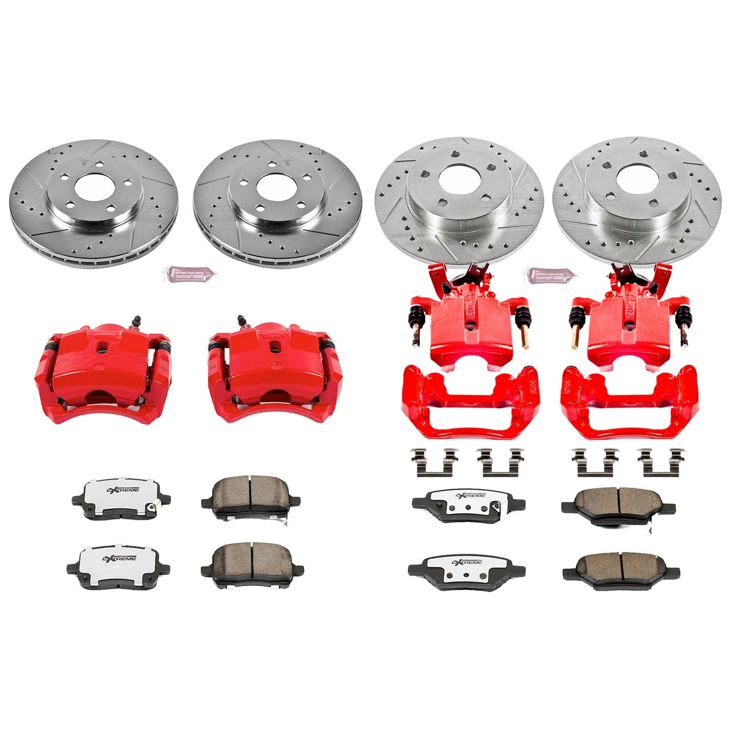 PowerStop Front & Rear Z26 Street Warrior Brake Kit w/ Calipers | Chevrolet Malibu (2004–2008) (KC1618-26)