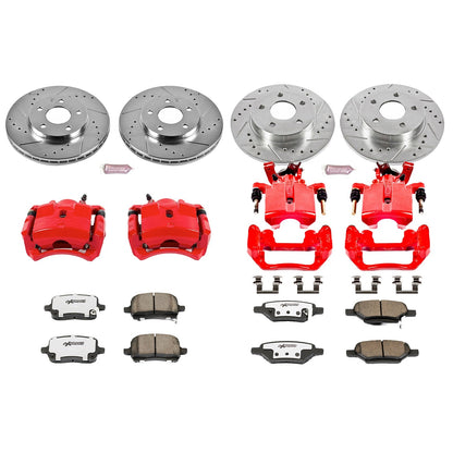 PowerStop Front & Rear Z26 Street Warrior Brake Kit w/ Calipers | Chevrolet Malibu (2004–2008) (KC1618-26)