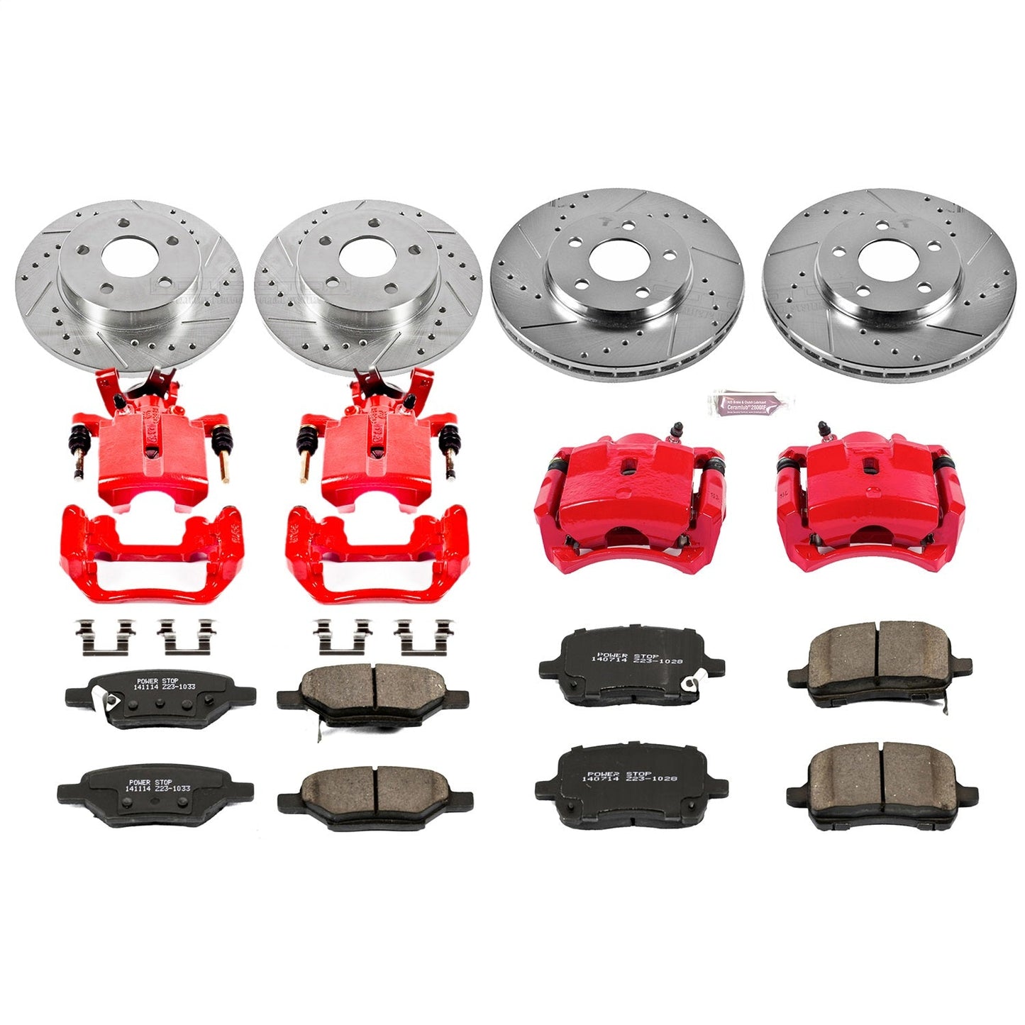PowerStop Front & Rear Z23 Evolution Sport Brake Kit w/ Calipers | Chevrolet Malibu (2004–2008) (KC1618)