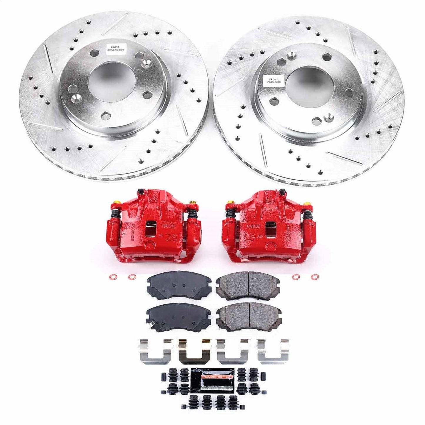 PowerStop Front Z23 Evolution Sport Brake Kit w/ Calipers | Hyundai Tiburon (2003–2005) (KC165A)