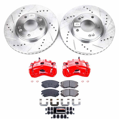 PowerStop Front Z23 Evolution Sport Brake Kit w/ Calipers | Hyundai Tucson (2005–2009) (KC165B)