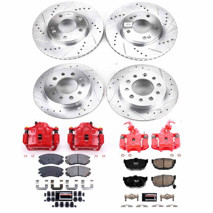 PowerStop Front & Rear Z23 Evolution Sport Brake Kit w/ Calipers | Hyundai Tiburon (2003) (KC166)