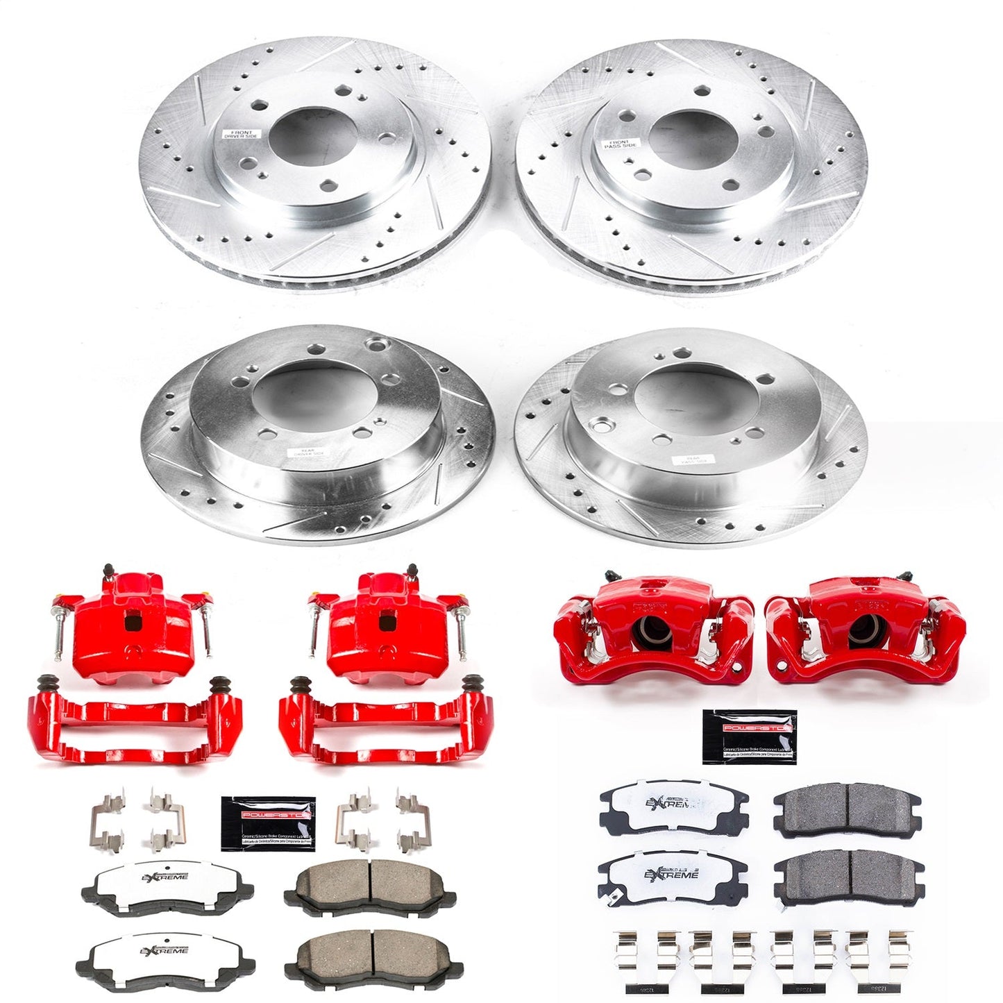 PowerStop Front & Rear Z26 Street Warrior Brake Kit w/ Calipers | Chrysler Sebring (2001–2002) (KC1683-26)