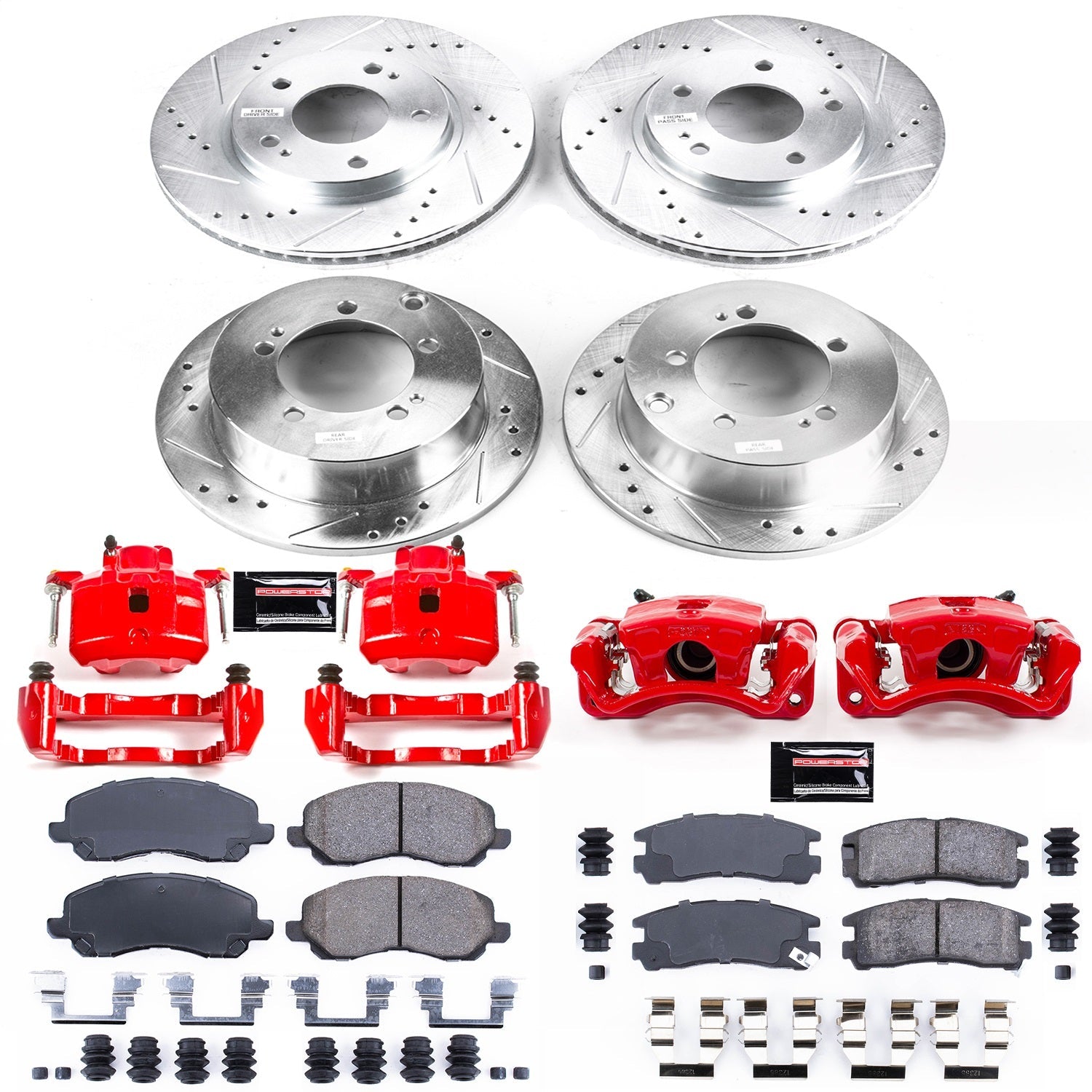 PowerStop Front & Rear Z23 Evolution Sport Brake Kit w/ Calipers | Chrysler Sebring (2001–2002) (KC1683)