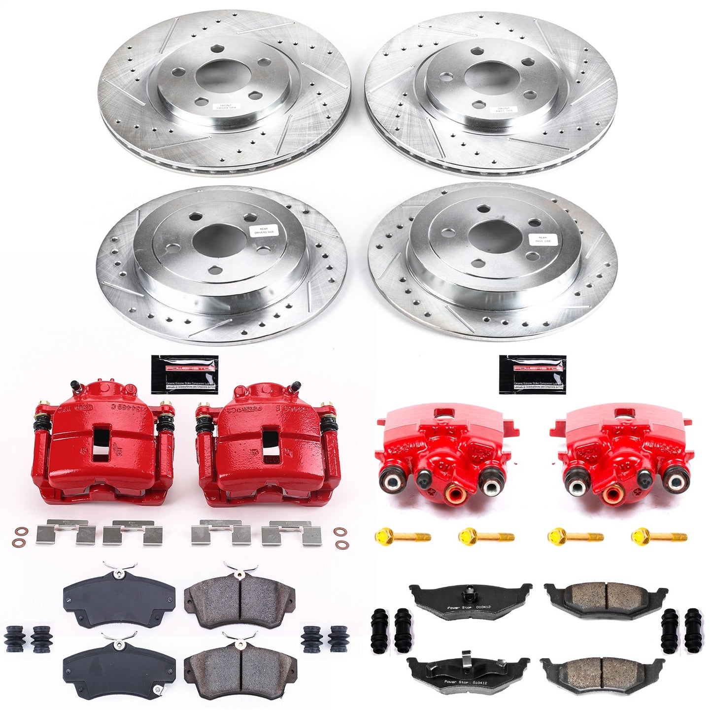 PowerStop Front & Rear Z23 Evolution Sport Brake Kit w/ Calipers | Chrysler PT Cruiser (2001–2003) (KC1705A)