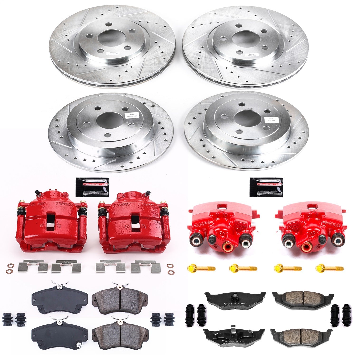 PowerStop Front & Rear Z23 Evolution Sport Brake Kit w/ Calipers | Chrysler PT Cruiser (2001–2003) (KC1705A)