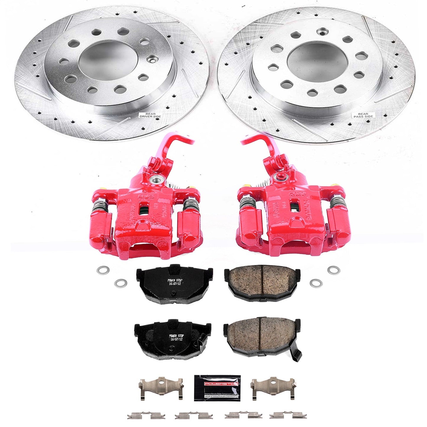 PowerStop Rear Z23 Evolution Sport Brake Kit w/ Calipers | Hyundai Tiburon (2004–2008) (KC170A)