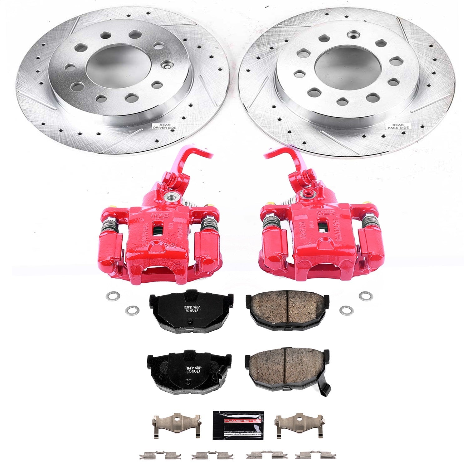 PowerStop Rear Z23 Evolution Sport Brake Kit w/ Calipers | Hyundai Tiburon (2004–2008) (KC170A)