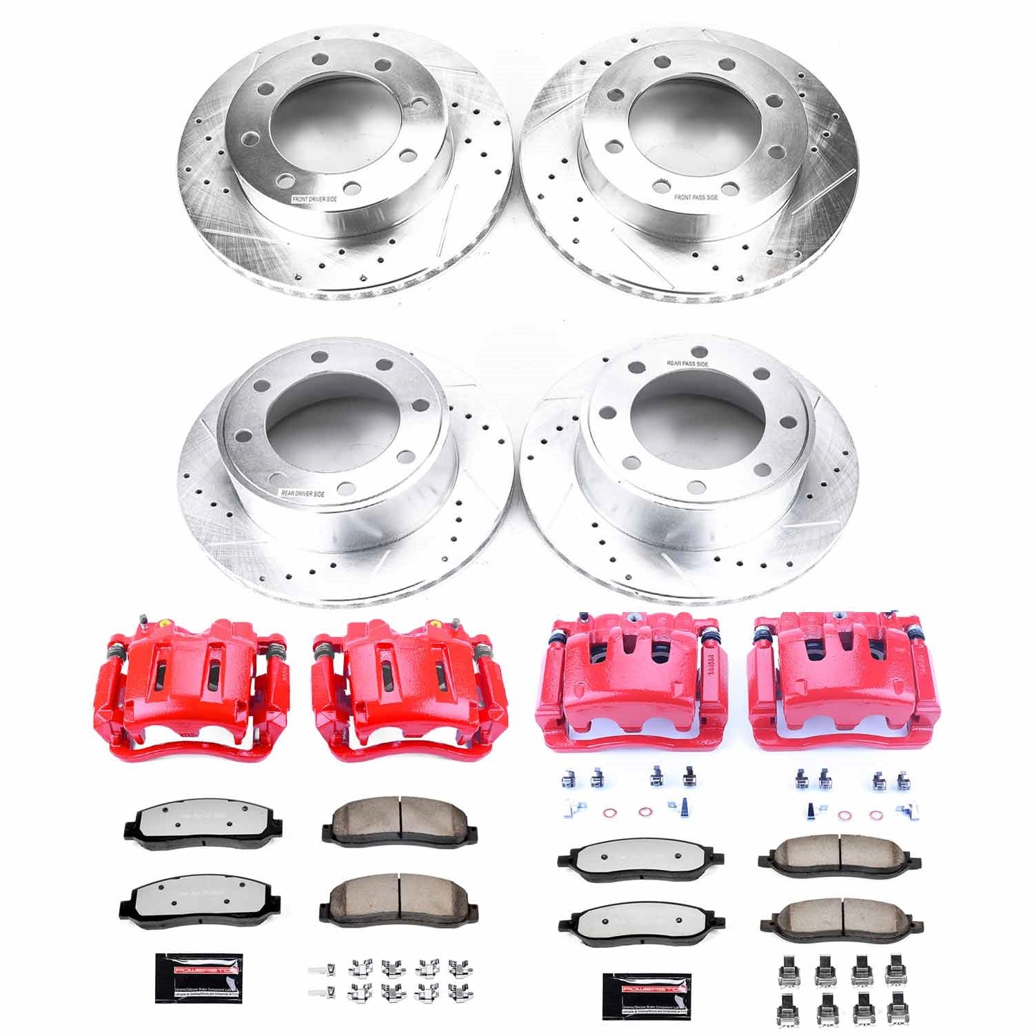 PowerStop Front & Rear Z36 Truck & Tow Kit w/ Calipers | Ford F-250 Super Duty (2005–2007) (KC1782-36)