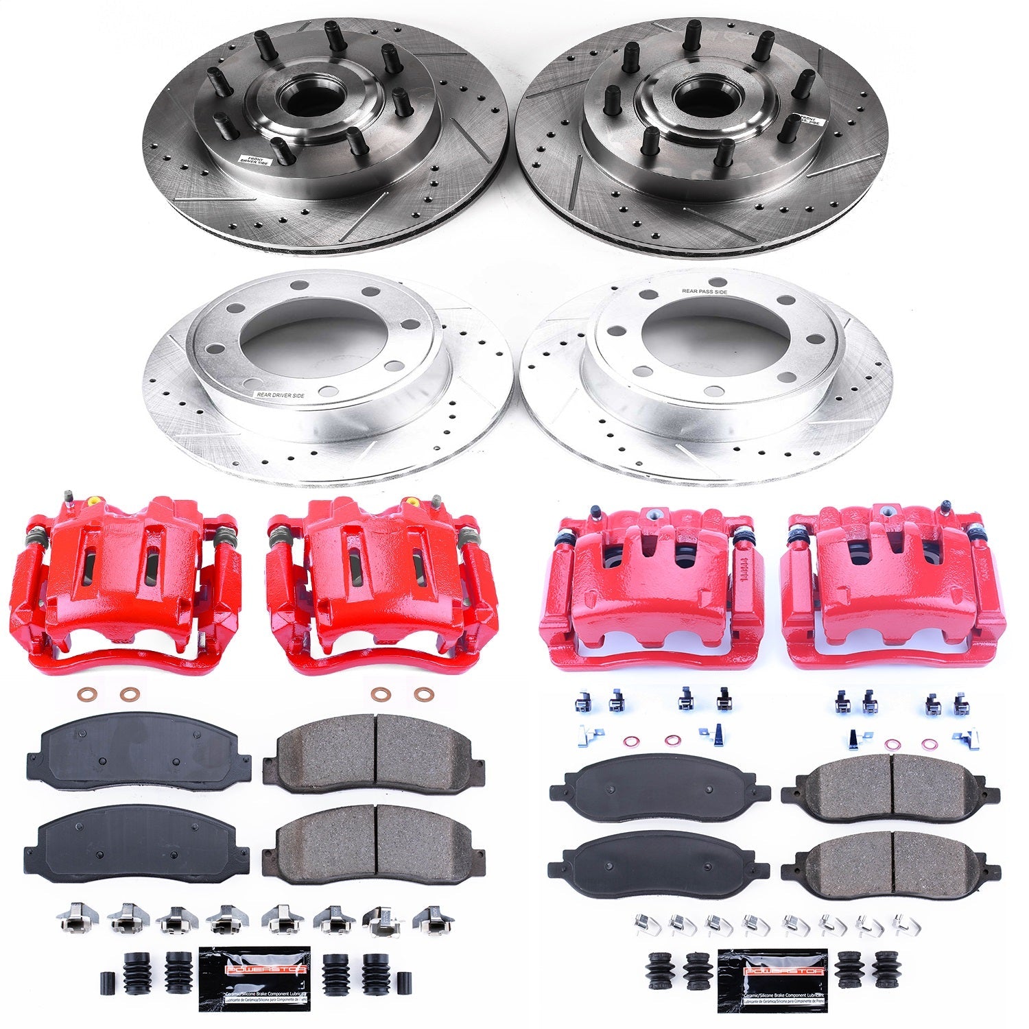 PowerStop Front & Rear Z23 Evolution Kit w/ Calipers | Ford F-250 Super Duty (2005–2007) (KC1797)