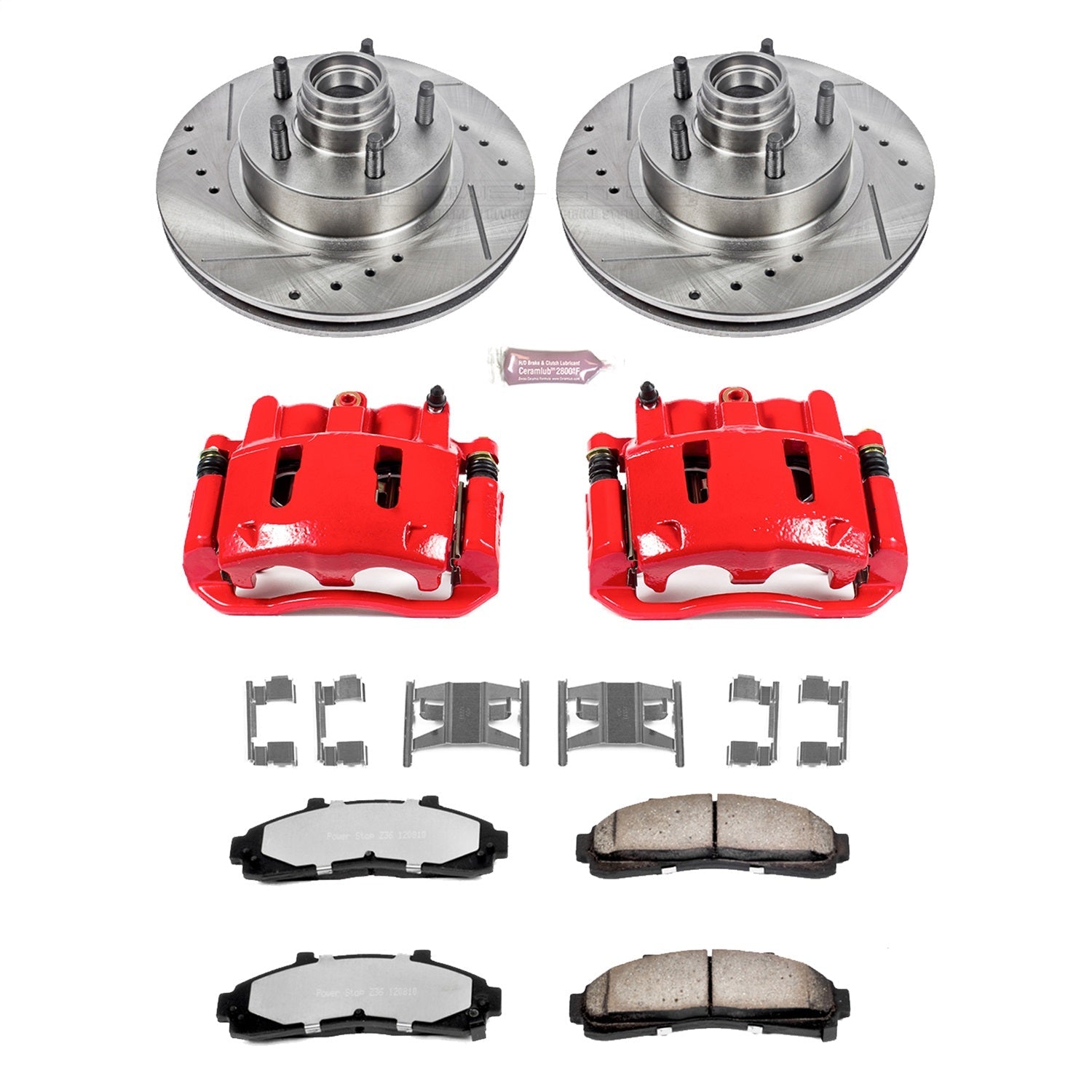 PowerStop Front Z36 Truck & Tow Kit w/ Calipers | Mercury Mountaineer 1997–2001 (KC1854-36)