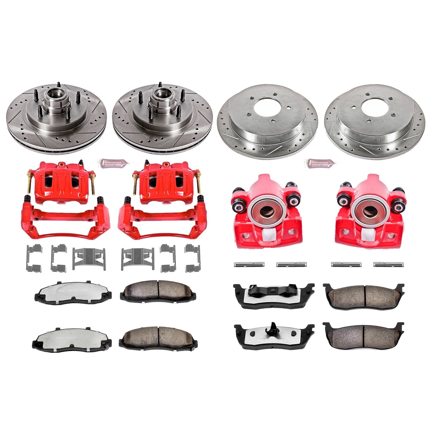 PowerStop Front and Rear Z36 Truck & Tow Kit w/ Calipers | Ford F-150 (1999–2000) (KC1864-36)