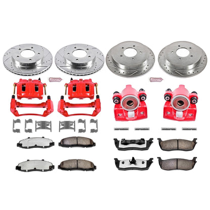 PowerStop Front & Rear Z36 Truck & Tow Brake Kit w/ Calipers | Ford F-150 (1999–2000) (KC1867-36)