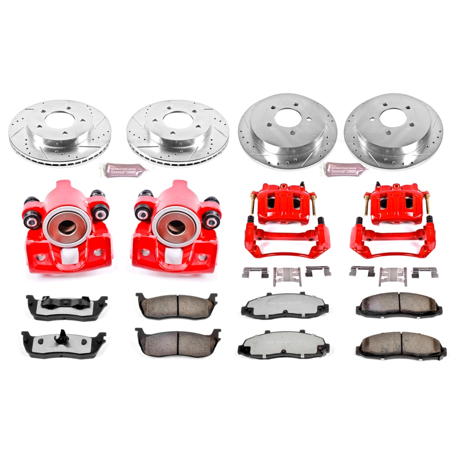 PowerStop Front & Rear Z36 Truck & Tow Brake Kit w/ Calipers | Ford F-150 (2000–2003) (KC1868-36)