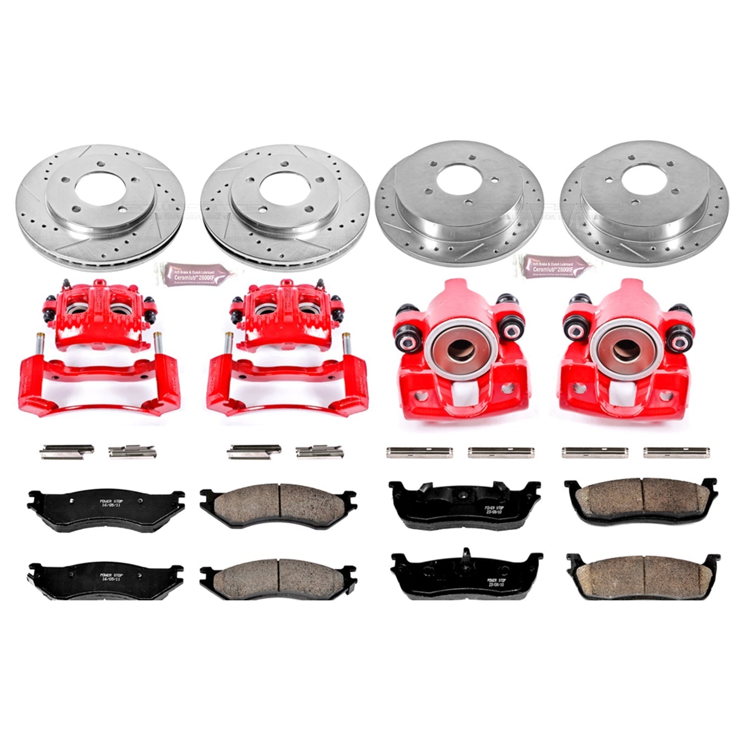 PowerStop Front & Rear Z23 Evolution Sport Brake Kit w/ Calipers | Ford Expedition (1997–2000) (KC1870)