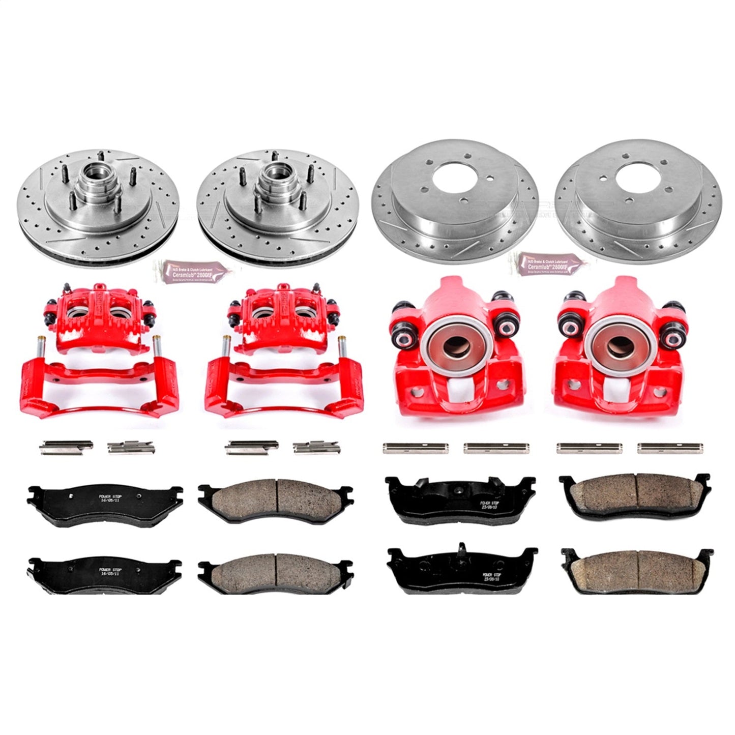 PowerStop Front & Rear Z23 Evolution Sport Brake Kit w/ Calipers | Ford Expedition (1997–2000) (KC1880)