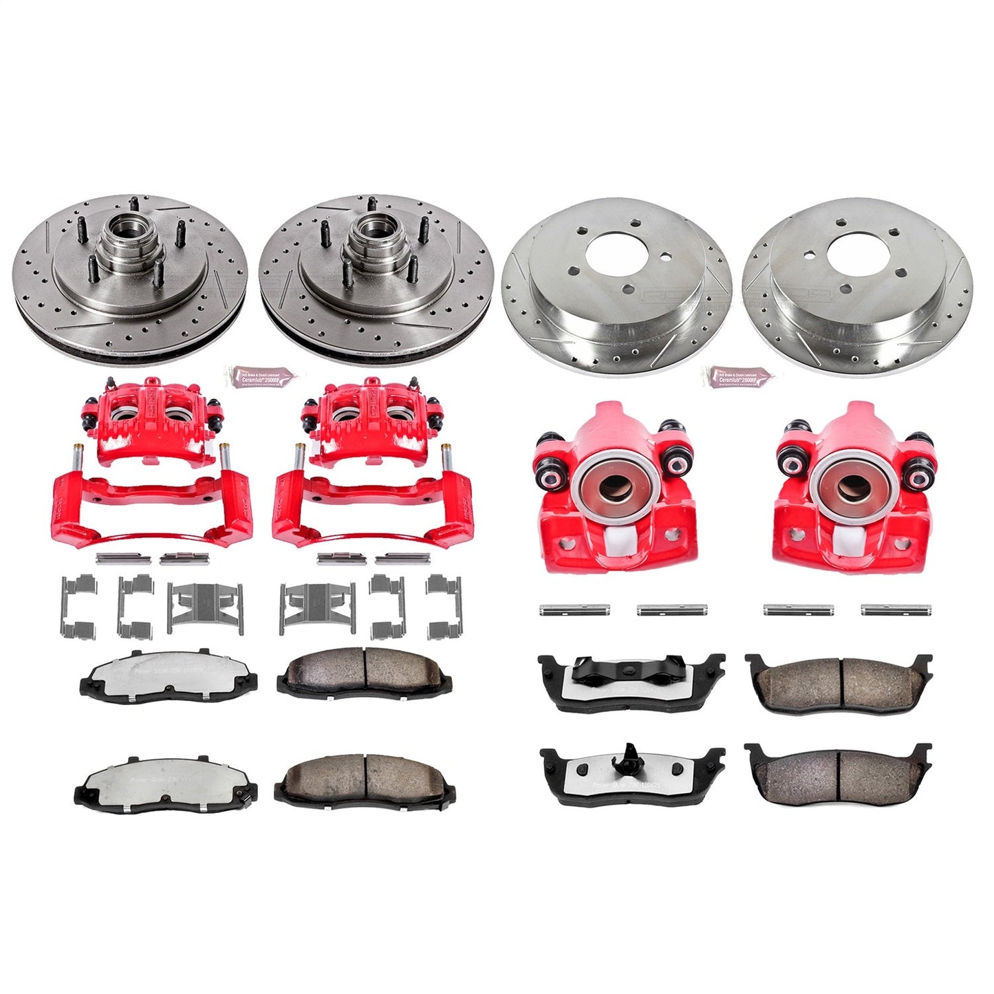 PowerStop Front & Rear Z36 Truck & Tow Kit w/ Calipers | Ford F-150 (1999–2000) (KC1881-36)