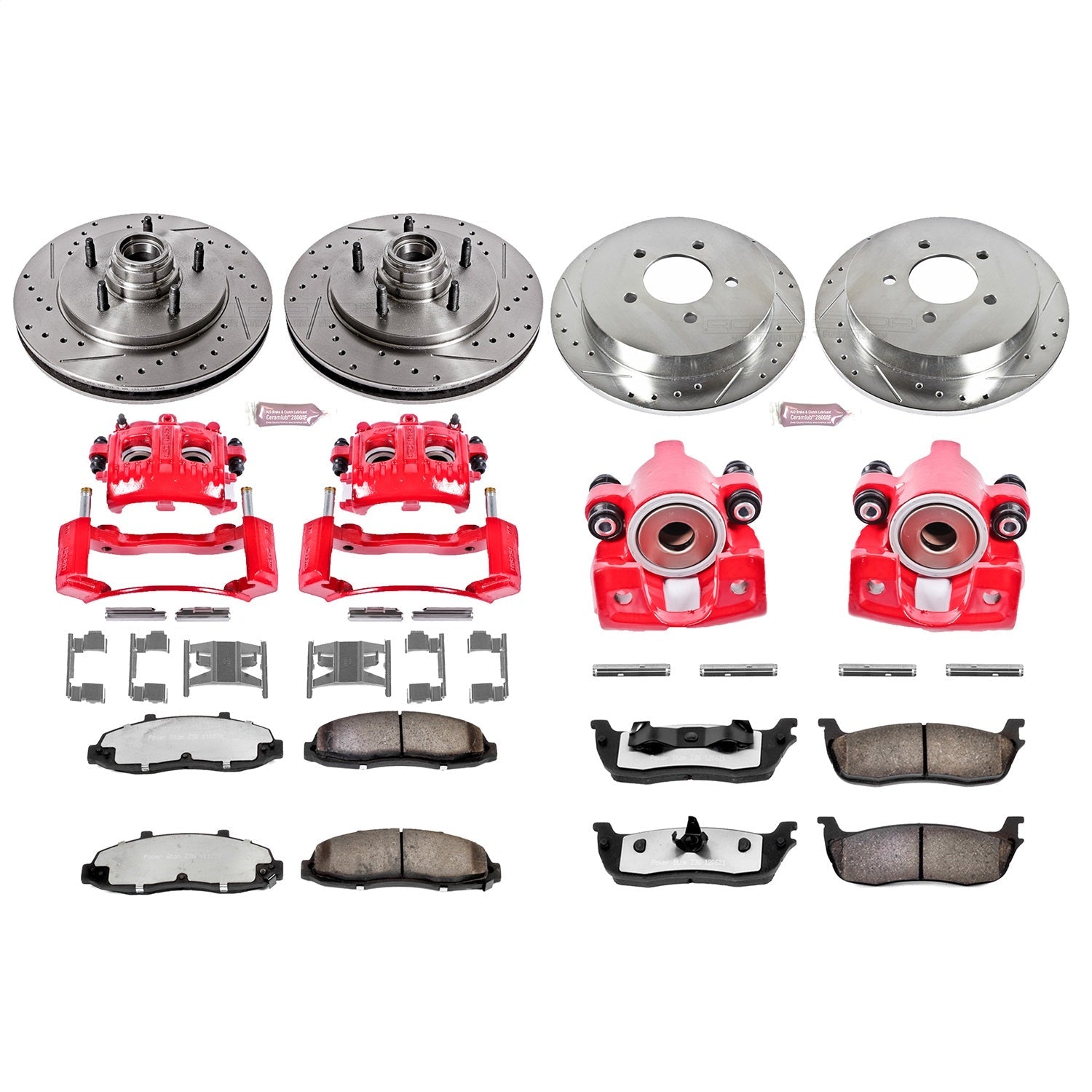 PowerStop Front & Rear Z36 Truck & Tow Kit w/ Calipers | Ford F-150 (1999–2000) (KC1881-36)