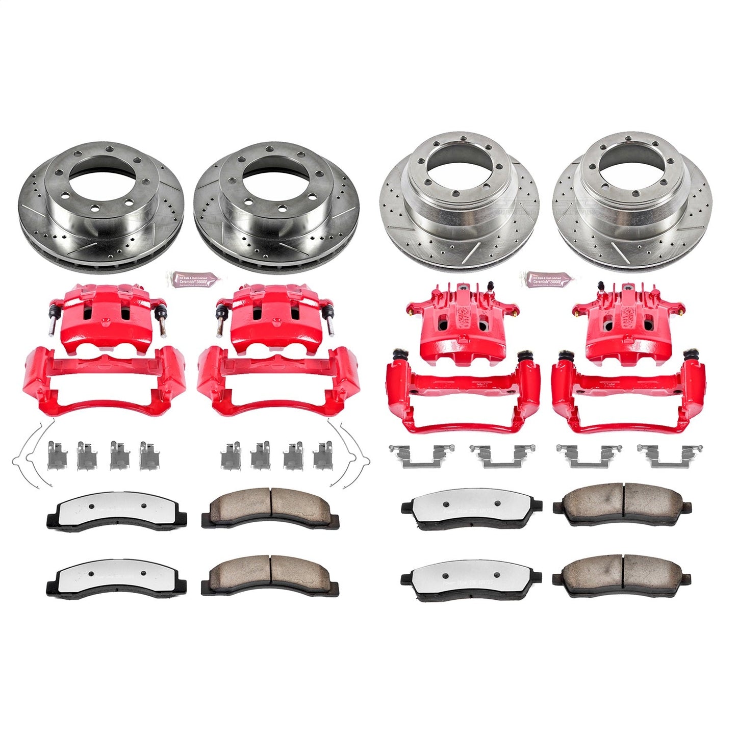 PowerStop Front and Rear Z36 Truck & Tow Kit w/ Calipers | Ford F-350 Super Duty (1999) (KC1886-36)
