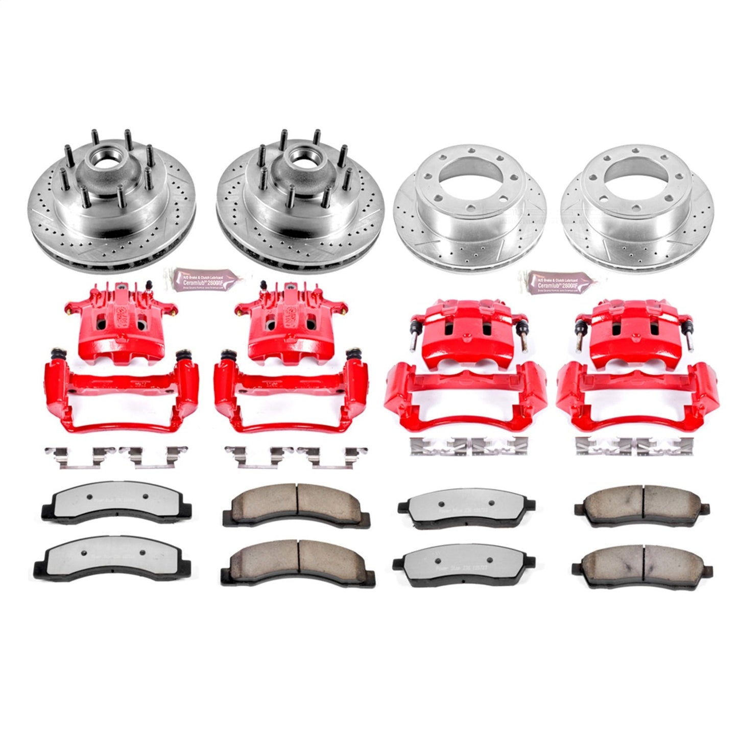 PowerStop Front & Rear Z36 Truck & Tow Kit w/ Calipers | Ford F-250 Super Duty (1999–2000) (KC1892-36)