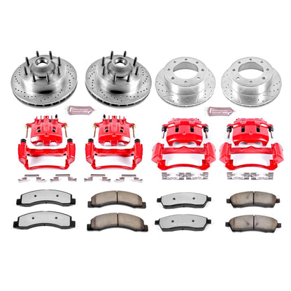 PowerStop Front & Rear Z36 Truck & Tow Kit w/ Calipers | Ford F-250 Super Duty (2000–2001) (KC1892A-36)