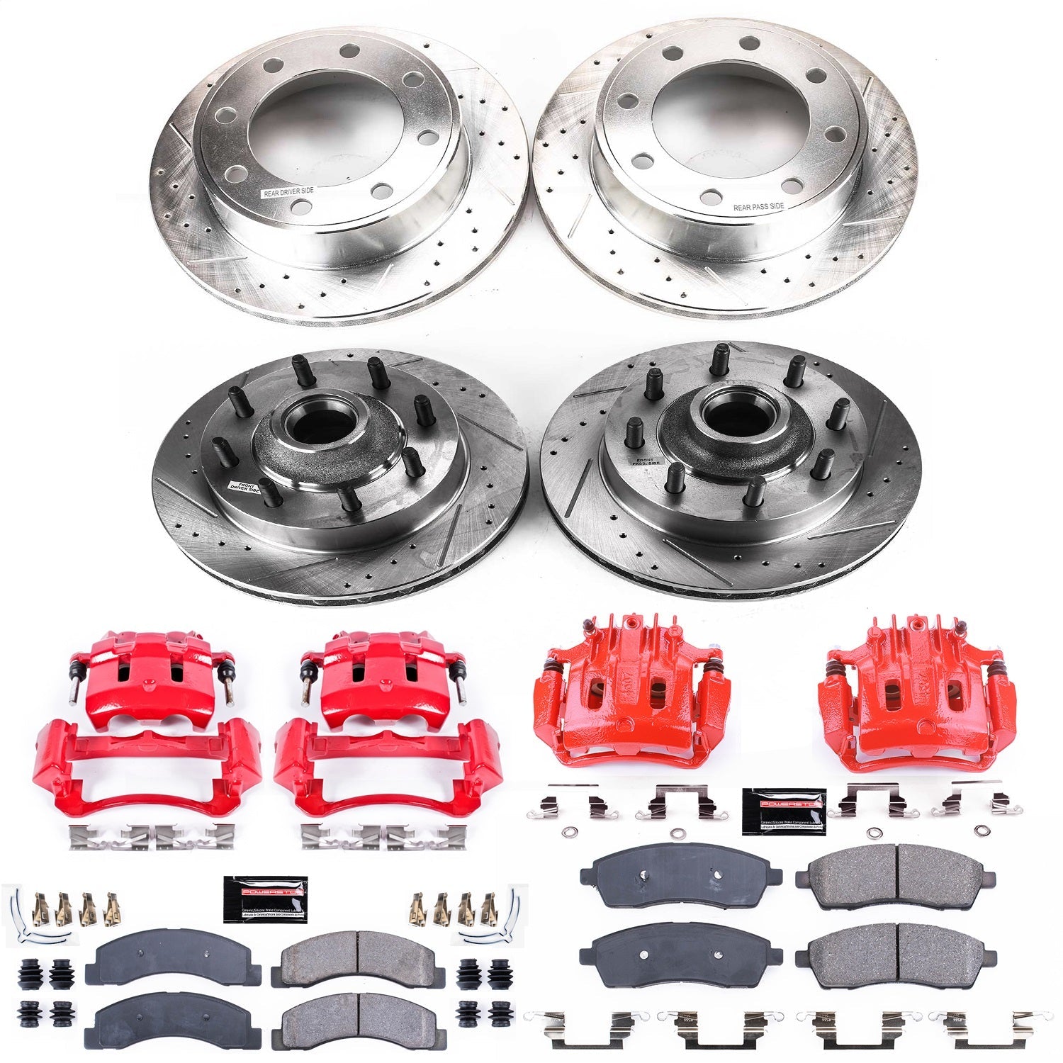 PowerStop Front & Rear Z23 Evolution Kit w/ Calipers | Ford F-250 Super Duty (2000–2001) (KC1892A)