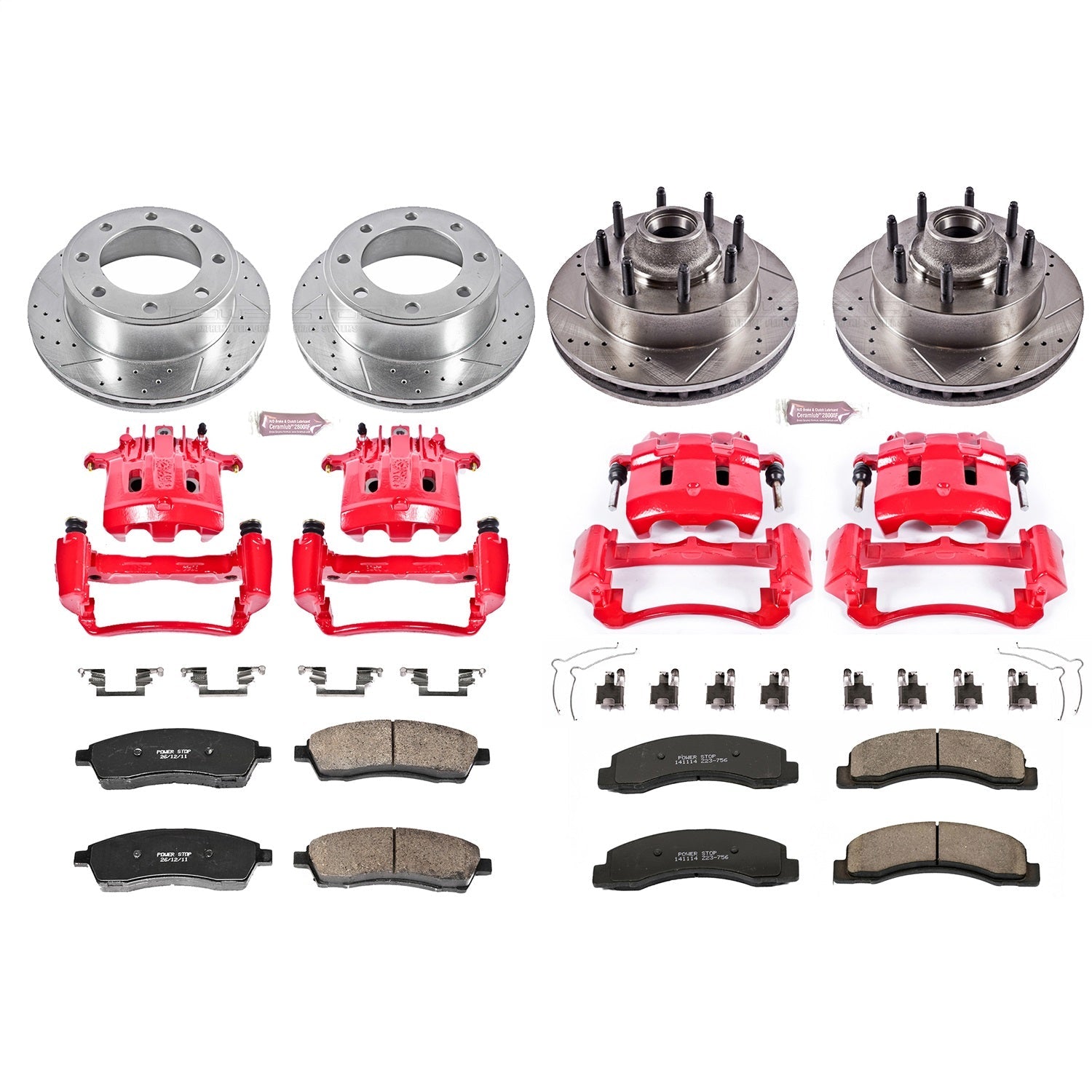 PowerStop Front & Rear Z23 Evolution Kit w/ Calipers | Ford Excursion (KC1894)