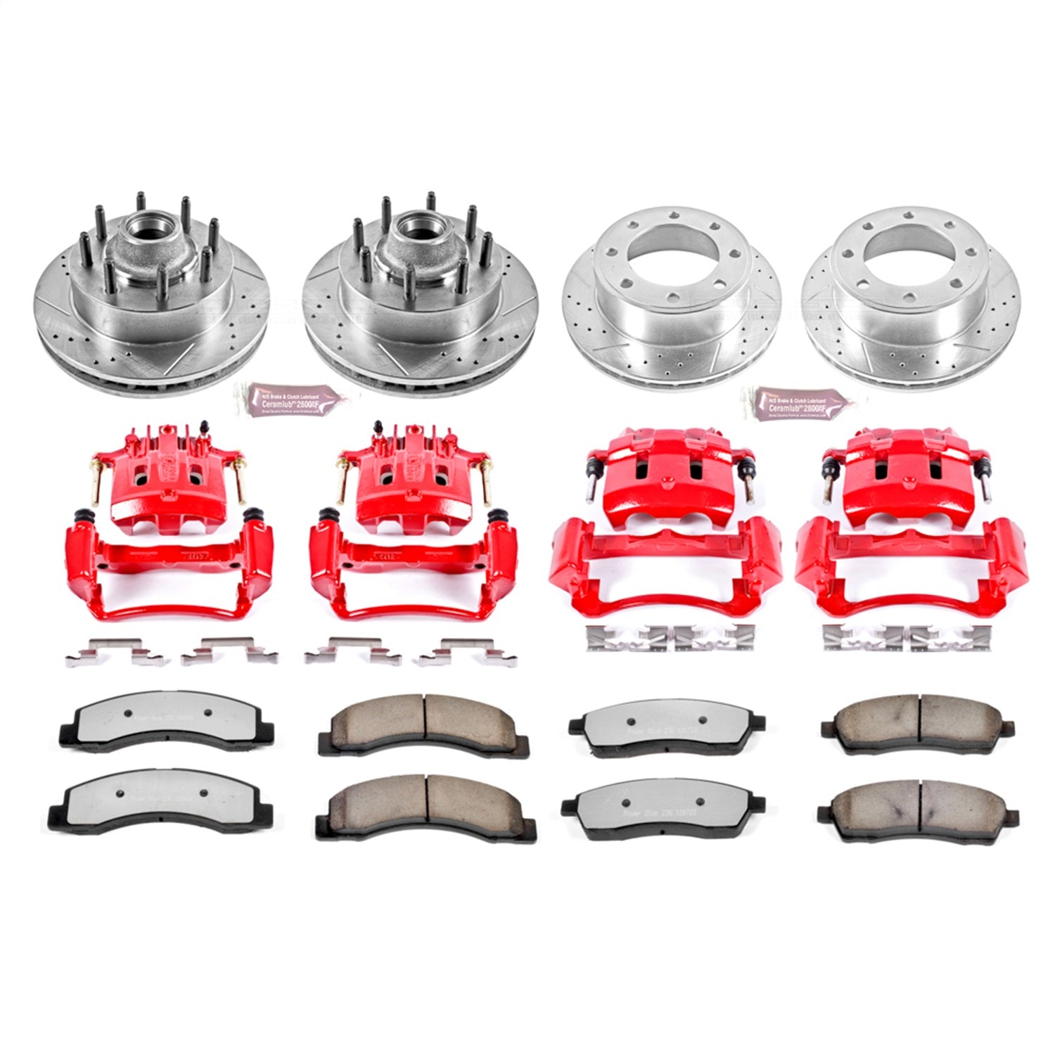 PowerStop Front & Rear Z36 Truck & Tow Kit w/ Calipers | Ford Excursion 2000–2002 (KC1894A-36)