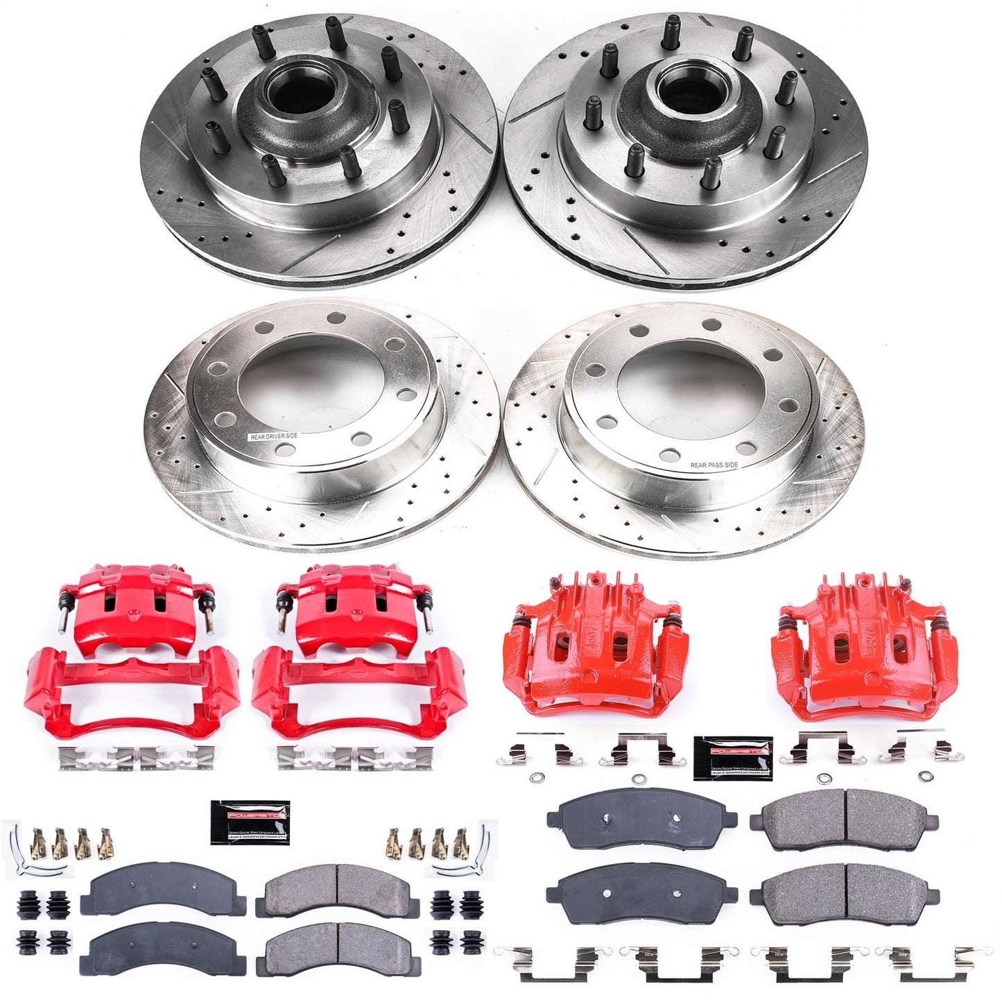 PowerStop Front & Rear Z23 Evolution Kit w/ Calipers | Ford Excursion (2000–2002) (KC1894A)