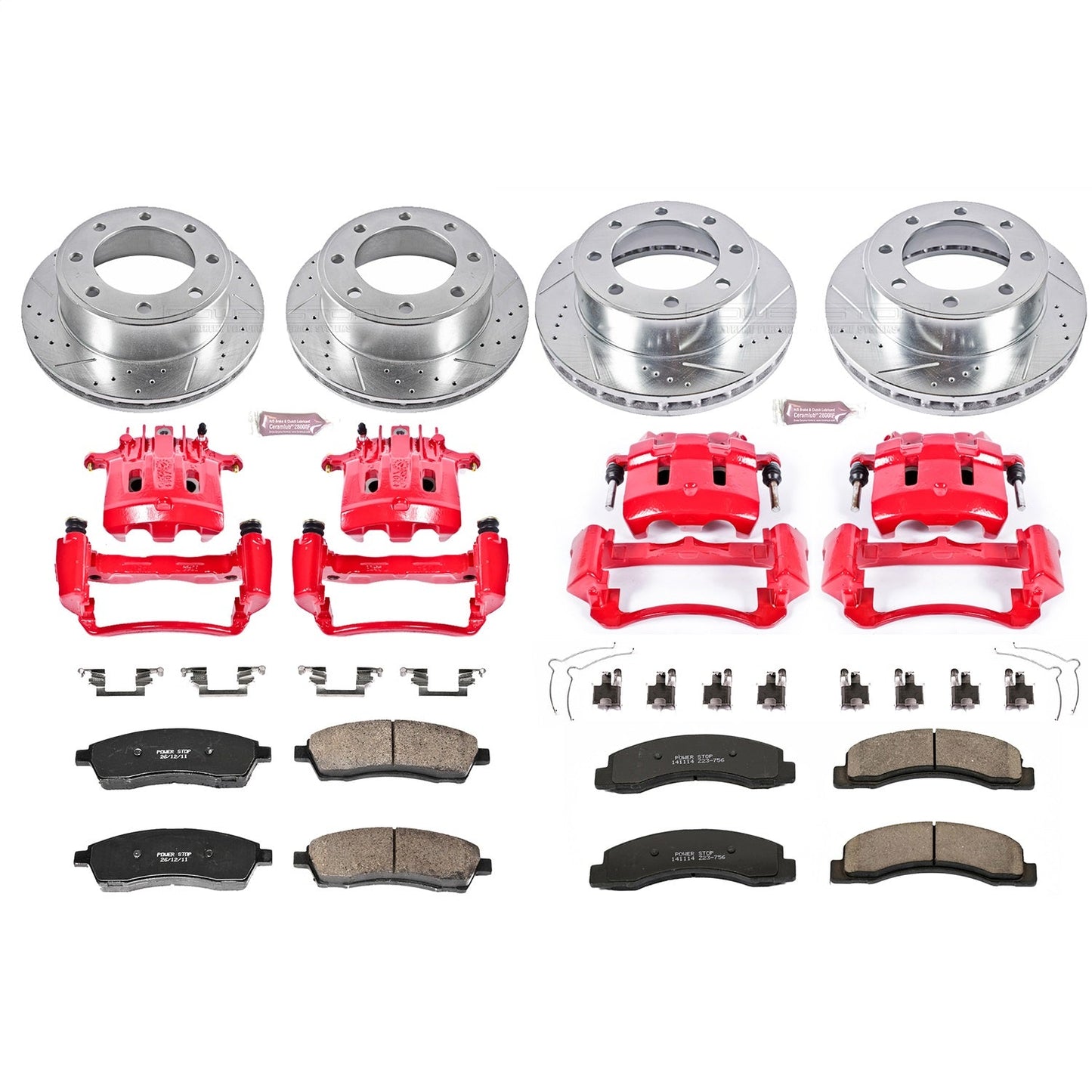 PowerStop Front & Rear Z23 Evolution Sport Brake Kit w/ Calipers | Ford Excursion (KC1906)