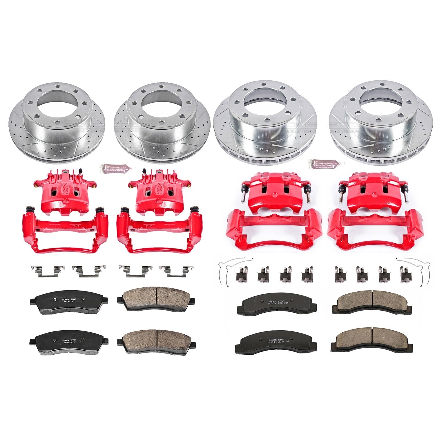 PowerStop Front & Rear Z23 Evolution Sport Brake Kit w/ Calipers | Ford Excursion (KC1906)