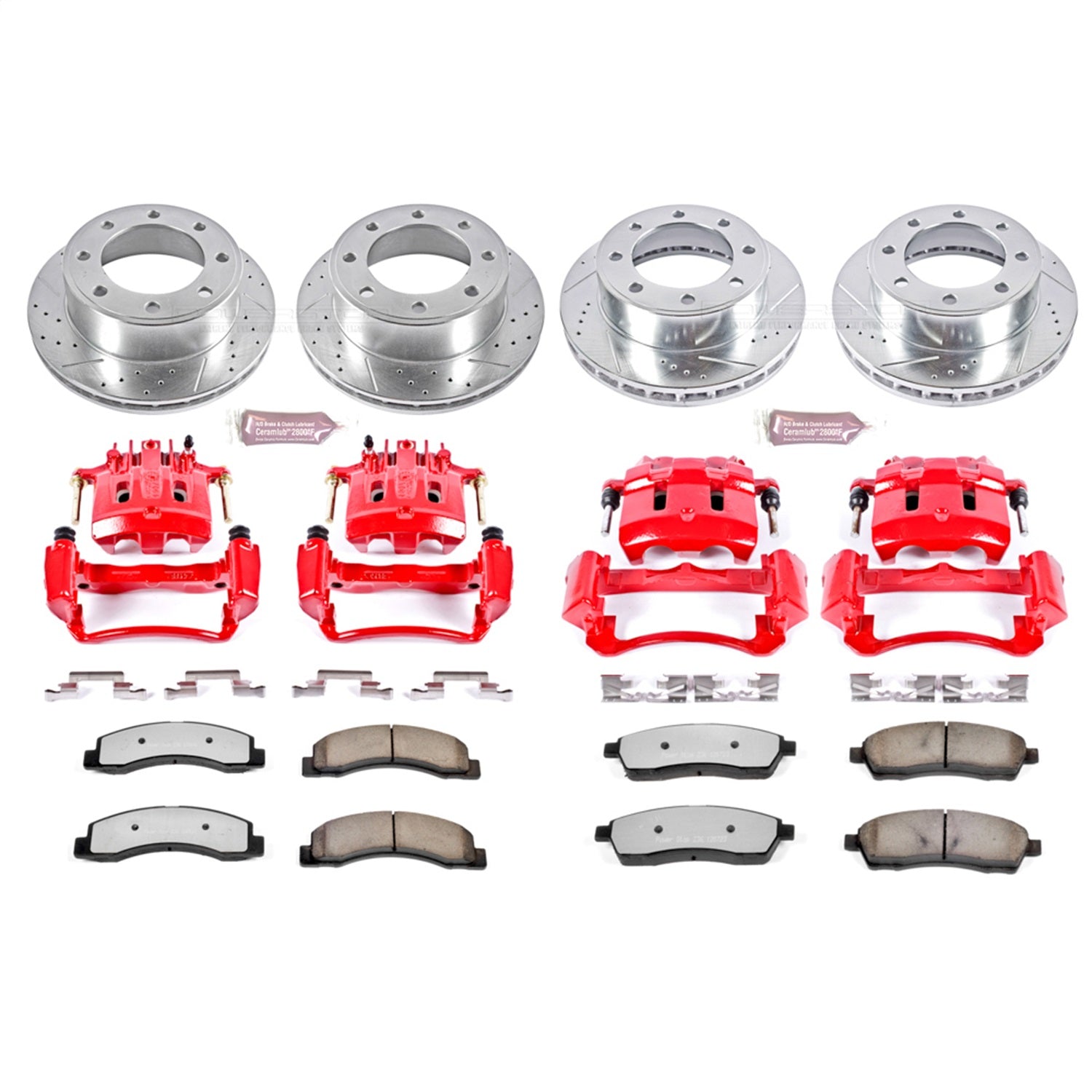 PowerStop Front and Rear Z36 Truck & Tow Kit w/ Calipers | Ford F-350 Super Duty (2000–2004) (KC1906A-36)