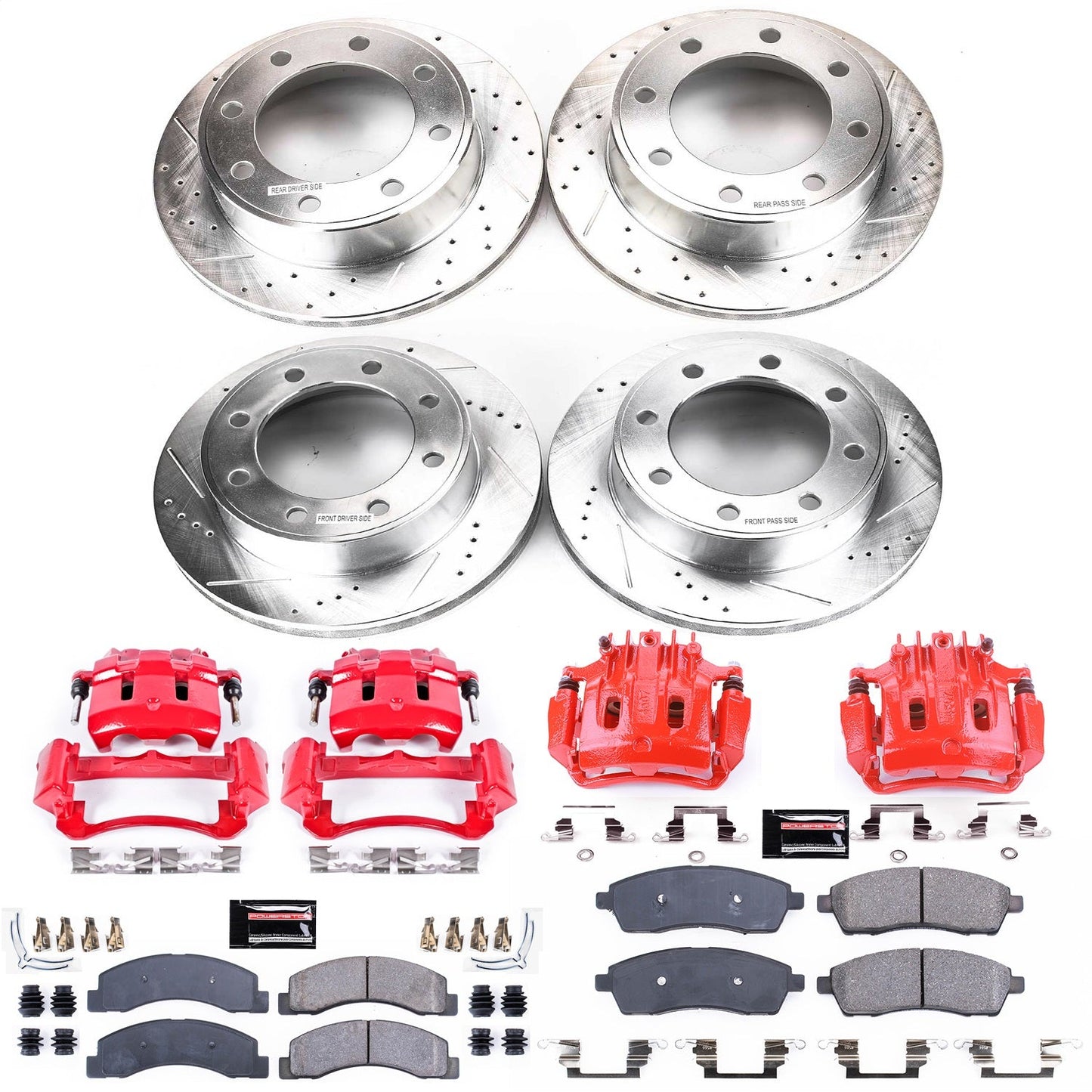 PowerStop Front & Rear Z23 Evolution Sport Brake Kit w/ Calipers | Ford Excursion (2000–2005) (KC1906A)