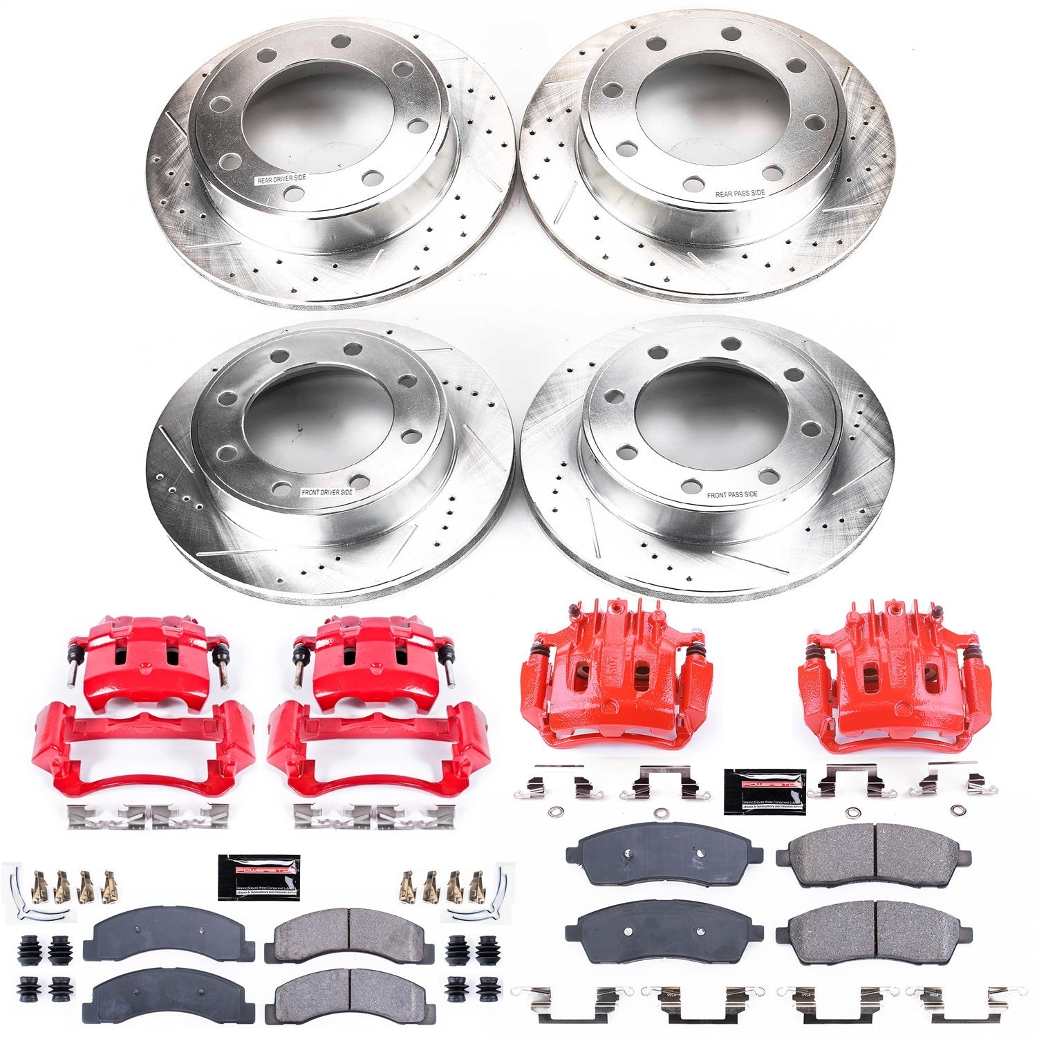 PowerStop Front & Rear Z23 Evolution Sport Brake Kit w/ Calipers | Ford Excursion (2000–2005) (KC1906A)