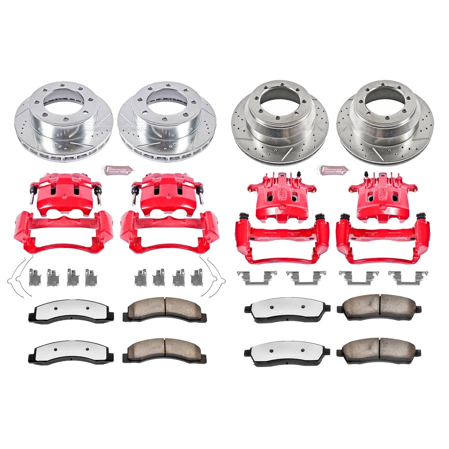 PowerStop Front and Rear Z36 Truck & Tow Kit w/ Calipers | Ford F-350 Super Duty (1999–2000) (KC1907-36)
